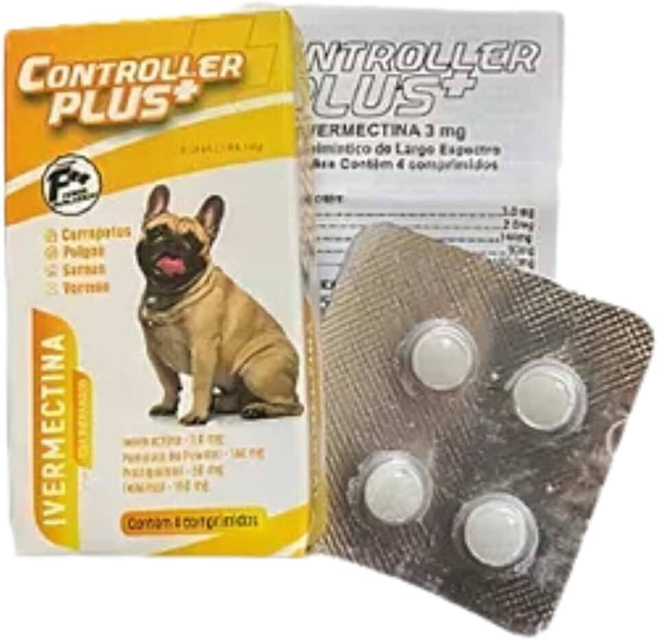 Controller Plus - Remédio Anti Pulgas, Carrapatos, Vermes E Sarnas 4 Comp 15kg