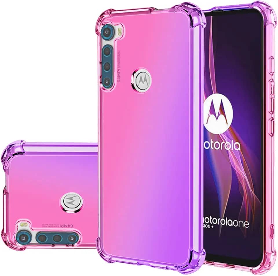 Capa para Moto One Fusion, Motorola One Fusion XT2073-2, capa protetora à prova de choque de TPU (rosa)