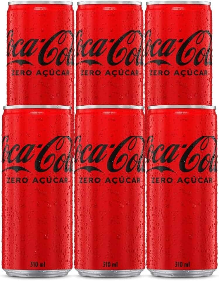 Pack de Coca Cola Sem Açúcar Lata 310ml 6 unidades