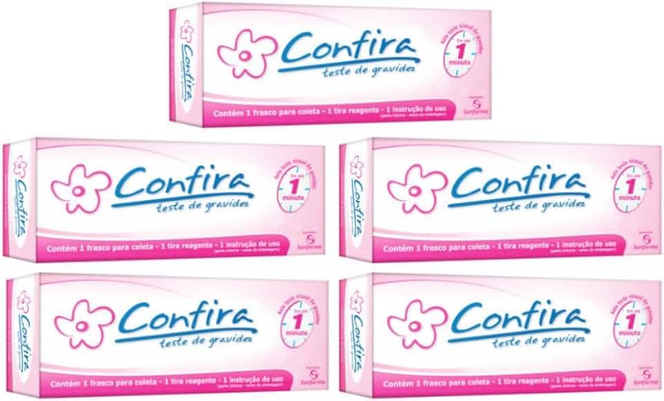 Kit com 5 Teste de Gravidez Confira
