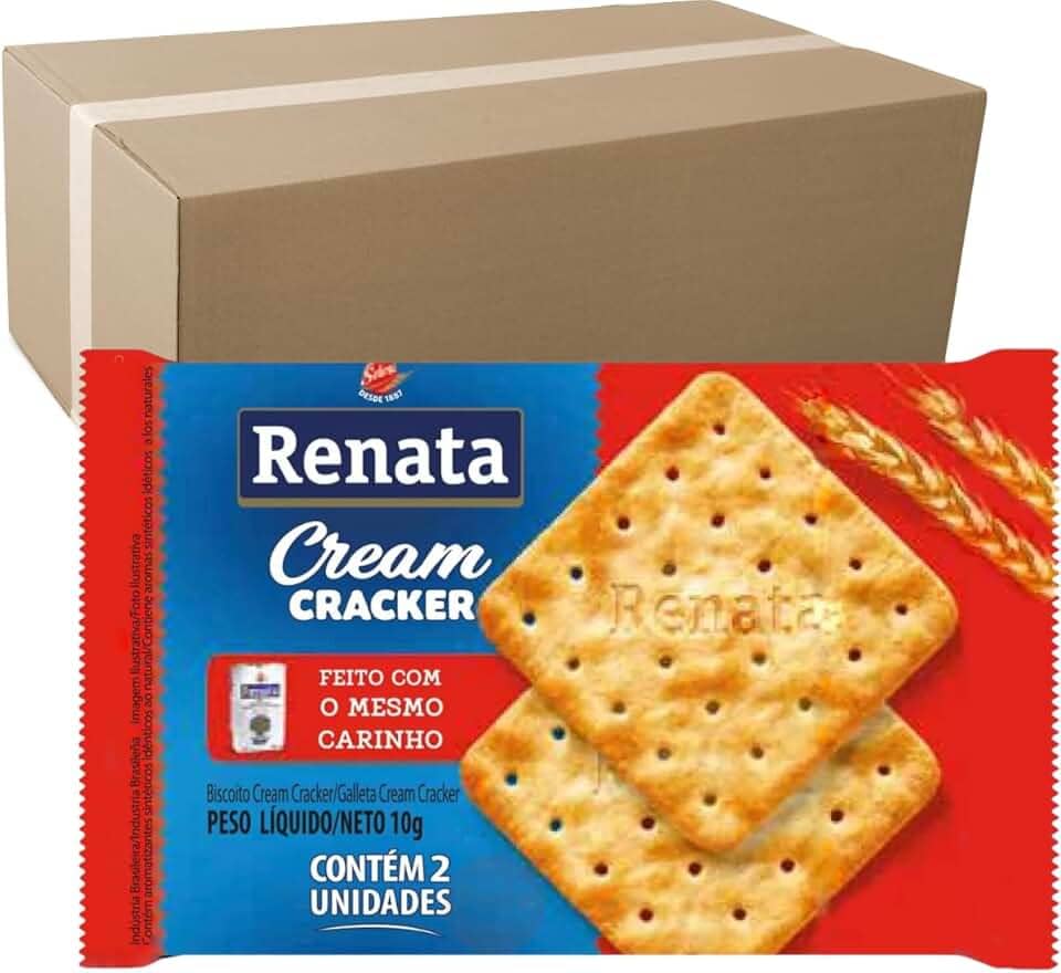 Biscoito Cream Cracker Renata Caixa Com 180 Sachês