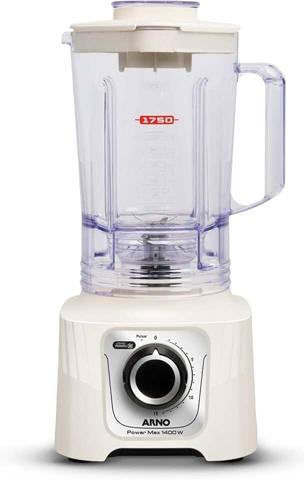 Liquidificador Arno Powermax 1400W LN64, Marfim, com 6 Lâminas Powelix Pro, 3,1L de Capacidade, 15 Velocidades e Design Moderno, 220V