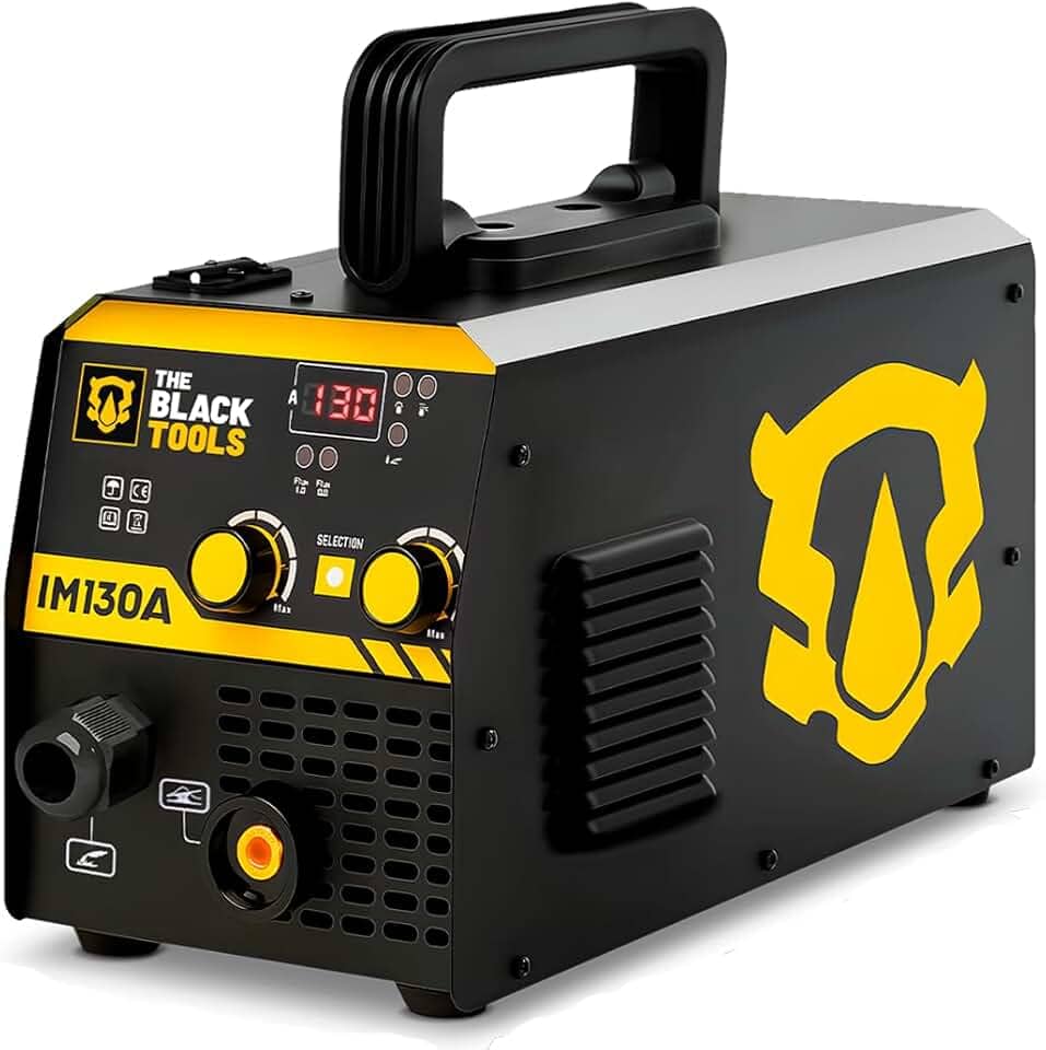 Máquina de Solda Inversora MIG sem Gás 130A 220V The Black Tools IM130A – Painel Digital, Tecnologia IGBT, Para Chapas Finas e Estruturas Metálicas