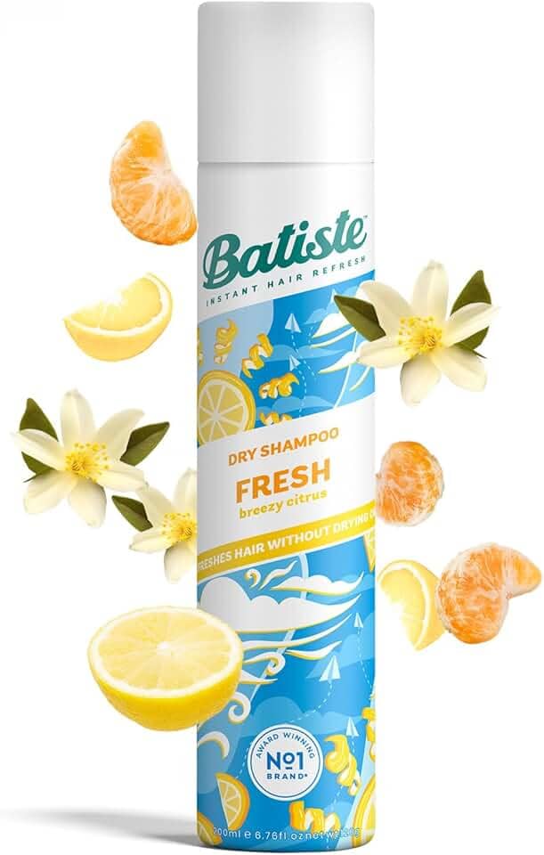Batiste Fresh Shampoo a seco Dry Shampoo Spray, Absorve Oleosidade, Refresca Rápido, Limpeza a seco, Sem Sulfatos 200ml Todos os tipos cabelo