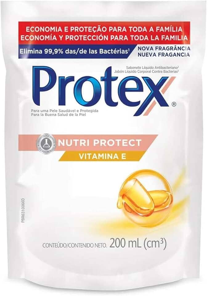 Sabonete Líquido Antibacteriano para as Mãos Protex Nutri Protect Vitamina E 200ml