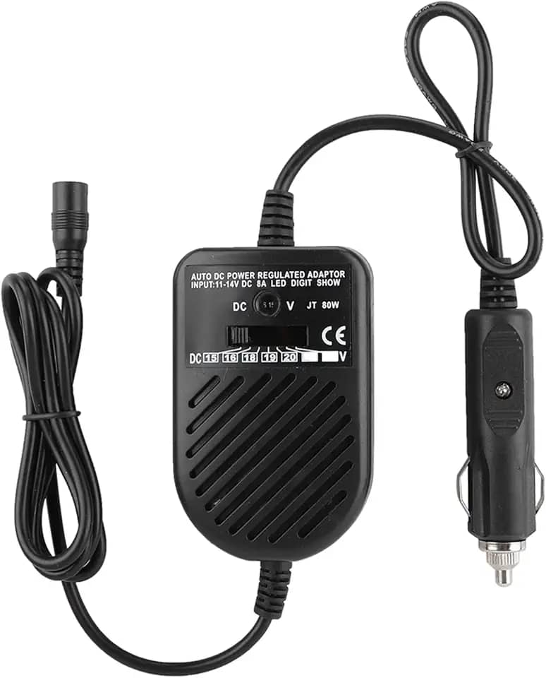 Carregador de carro universal de 80 W DC, conjunto de adaptadores de fonte de alimentação de 15 a 24 V, 8 cabeças de plugue DC, para laptop e notebook