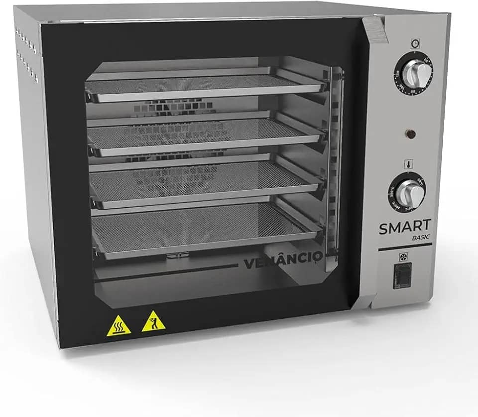 Forno Turbo Convector Elétrico Smart Basic 4 Esteiras Inox e Painel Inox FCSB4E - Venâncio 220V