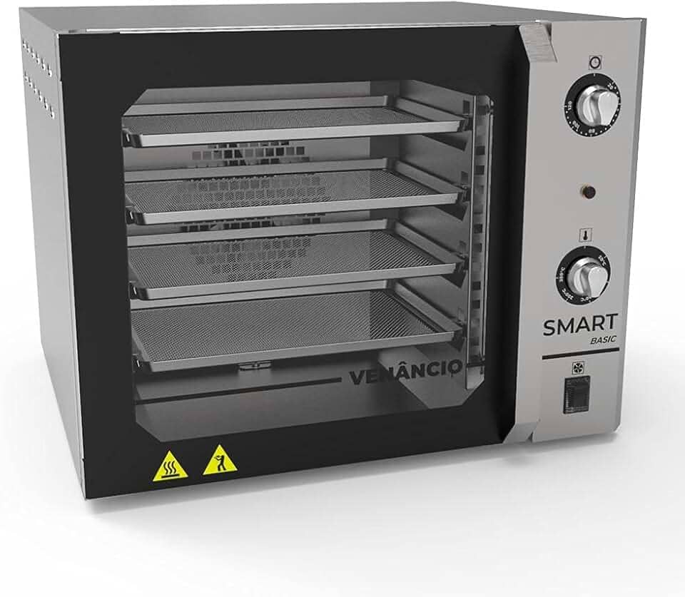 Forno Turbo Convector Elétrico Smart Basic 4 Esteiras Inox e Painel Inox FCSB4E - Venâncio 220V
