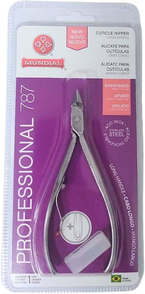 Alicate Cuticula 787 Cabo Longo Professional Inox Mundial