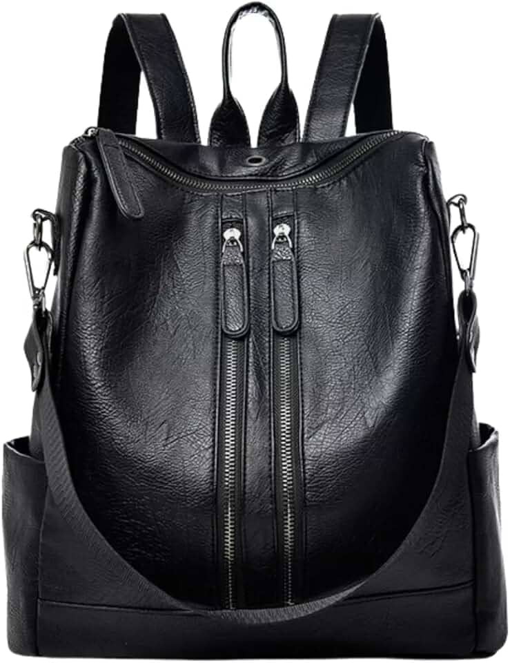 Mochila Feminina de Couro Sintético Casual Bolsa de Viagem