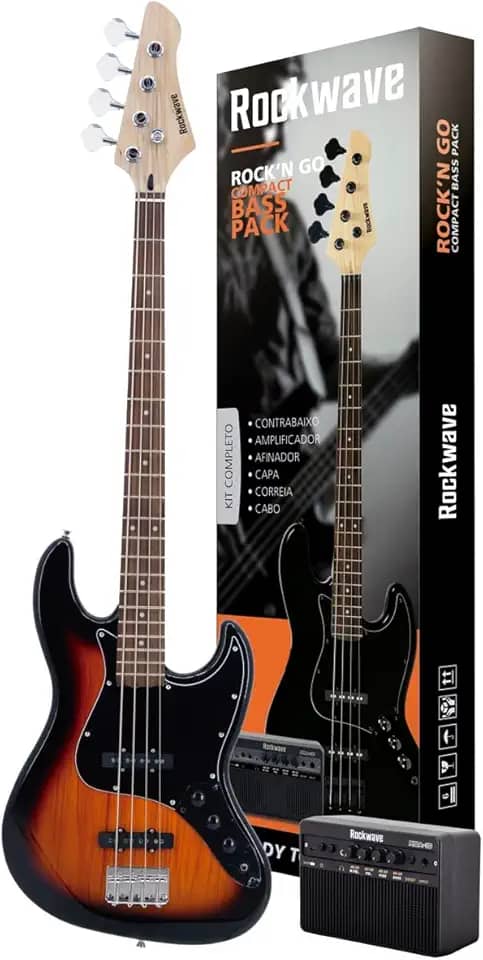 Kit Completo Contrabaixo Rockwave Rbk400 + Capa E Acessórios (SB)