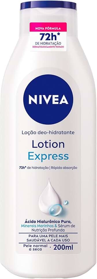 NIVEA Loção Hidratante Corporal Lotion Express - Loção Hidratante com textura leve que hidrata profundamente, protege do ressecamento e auxilia na regeneração da pele - 200ml