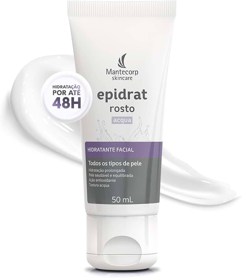 Hidratante Facial Epidrat Acqua - 50ml - Textura Leve e Rápida Absorção - Mantecorp