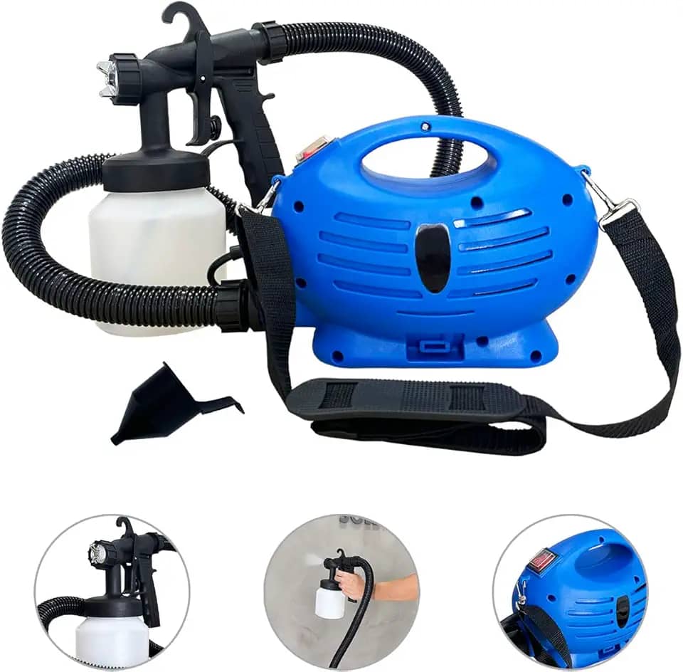 Pistola De Pintura Elétrica Pulverizador De Tinta Compressor Portátil 650W Com Bico de Metal, 3 Padrões de Pintura e Caneca de 800ml