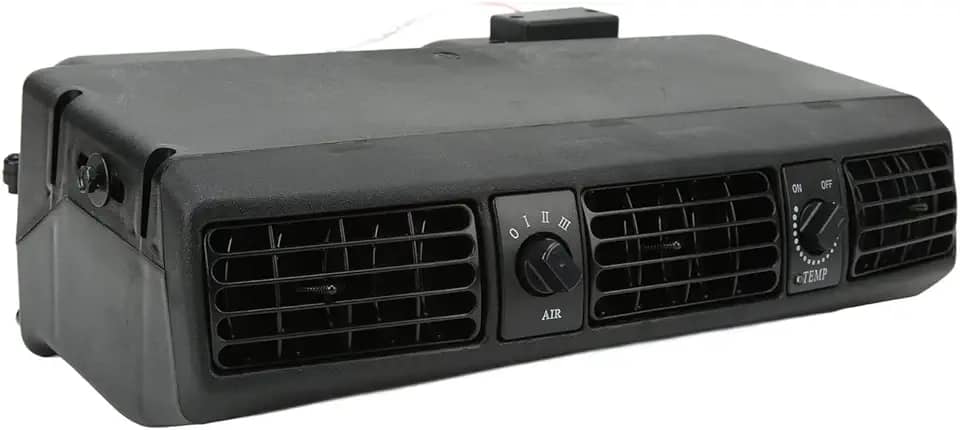 Focket Kit de evaporador de ar condicionado universal sob painel, 360 CFM 3 velocidades capacidade de resfriamento 18853 BTU, bobina de 4 vias de 32 passagens, ar condicionado universal para carros clássicos, autocaravanas (12V)