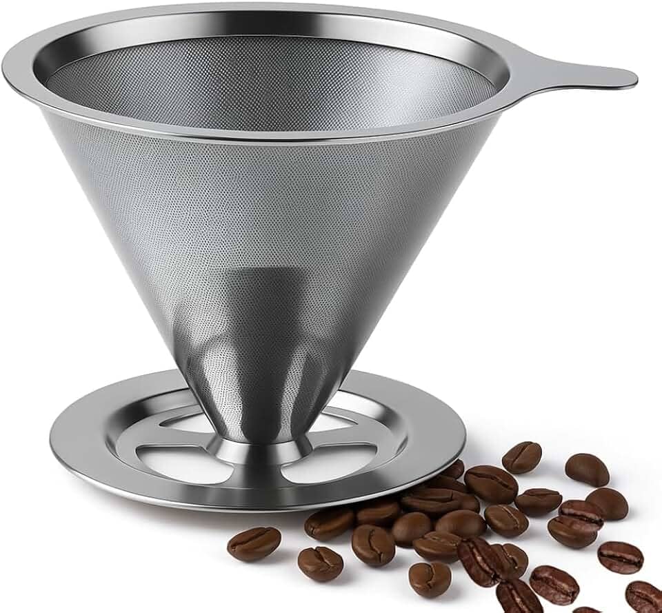 Filtro Coador Permanente de Café em Inox – Reutilizável, Durável, Fácil de Limpar – Ideal para Cafeteiras, Xícaras e Uso Diário – Premium