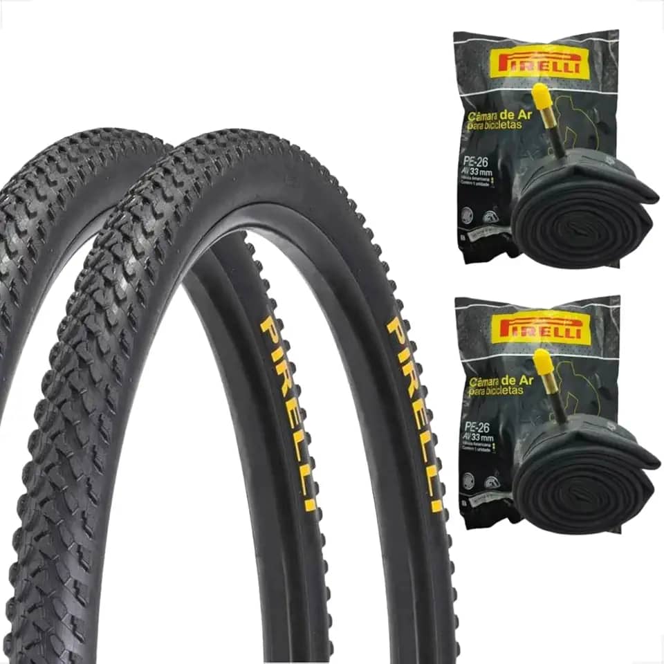 Kit 2 Pneus Pirelli Scorpion MB2 26x2.00 Arame e 2 Câmaras Pirelli PE-26