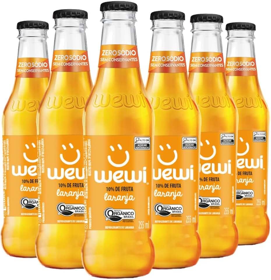 Laranja Orgânico Garrafa 255ml pacote com 6 unidades