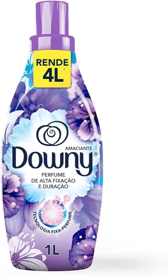 Downy Amaciante Concentrado Lirios Do Campo 1L, Rende 4L, Perfume com Notas de Lavanda e Algodão