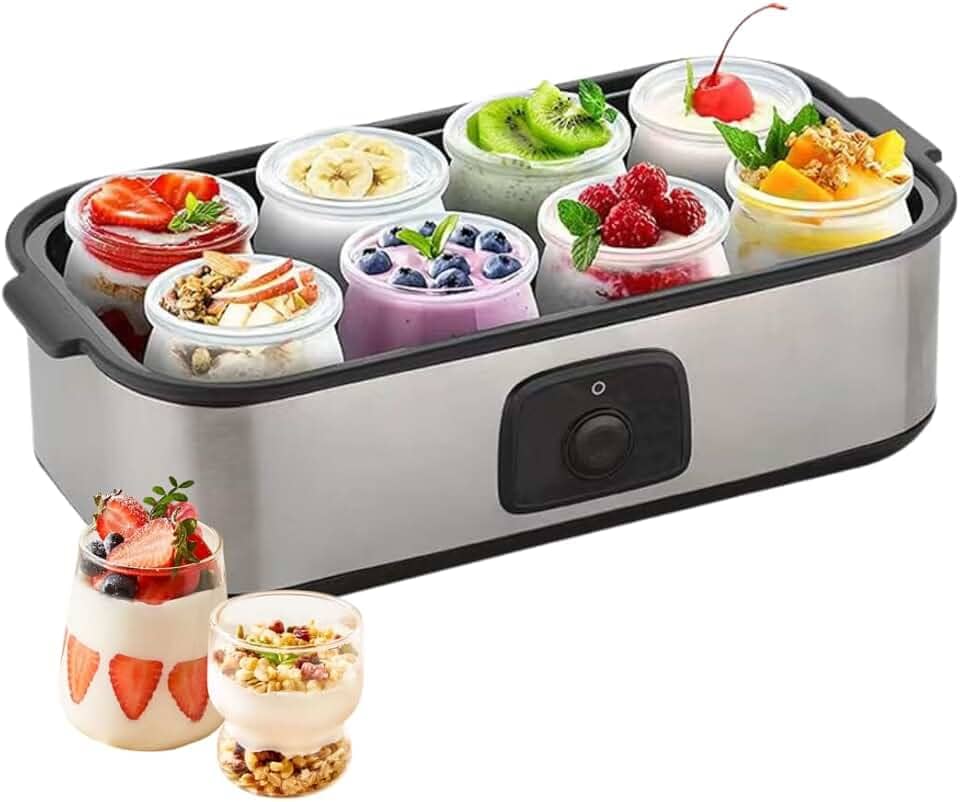 Iogurteira Caseira Elétrica com Conjunto de Potes de Vidro - Ideal para Dietas, Crianças e Fitness (220, Volts)