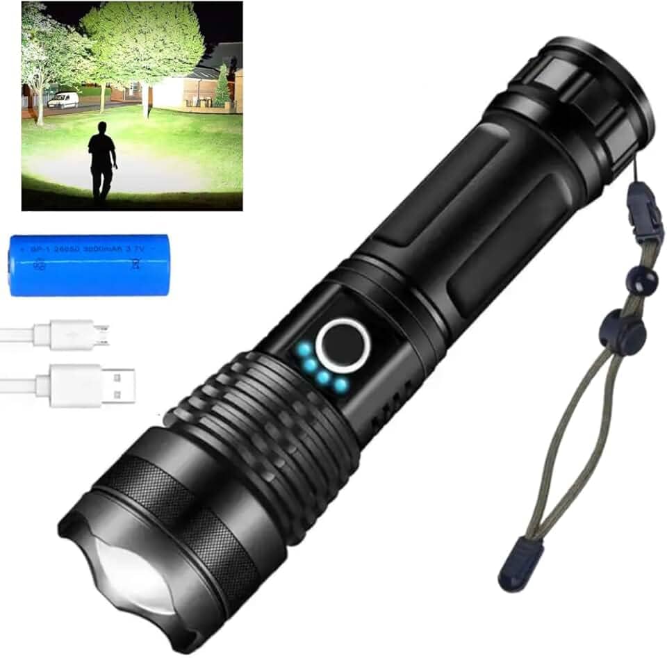 Lanterna T9 Tática Militar Super Potente Led Profissional Recarregável P50 USB Zoom Longo Alcance Mais Forte do Mundo