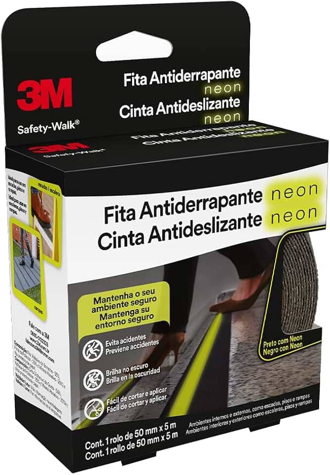 3M, Safety-Walk, Fita Antiderrapante, Neon, 50mm x 5m