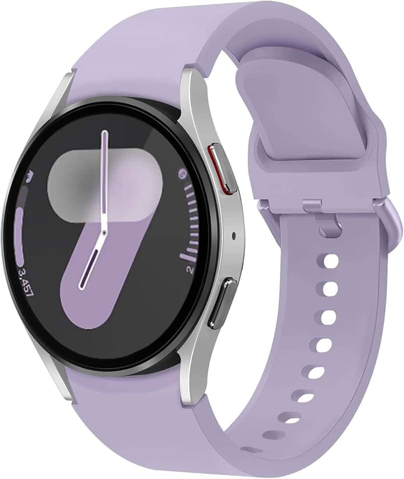 Pulseira esportiva para Samsung Galaxy Watch 7/6/5/4/FE de 40 mm e 44 mm feminino/masculino, pulseira de silicone macio sem lacunas para Samsung Watch 6 Classic de 47 mm e 43 mm/Watch 4 Classic de 46