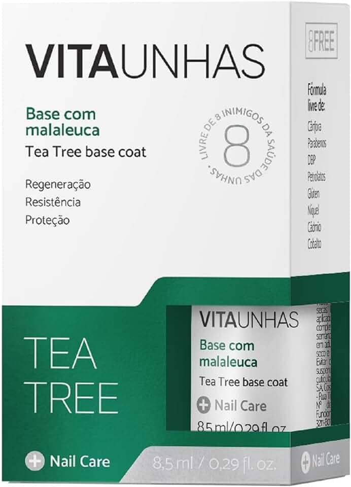 Base de Unhas com Óleo Melaleuca Tea Tree Regeneradora Vitaunhas Fortalecedora e Endurecedora