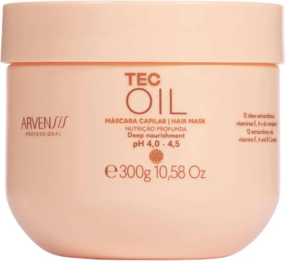 Arvensis – Máscara Capilar Tec Oil 300g | Nutrição, Hidratação, Brilho, Fórmula Vegana, Para Cabelos Ressecados
