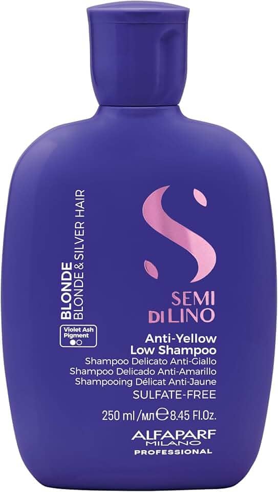 Alfaparf Milano Semi di Lino Blonde Shampoo – Para cabelos loiros, grisalhos, naturais e descoloridos – Neutraliza indesejáveis reflexos amarelos – Mais vigor e hidratação - Sem Sulfato – Qualidade profissional de salão 250ml
