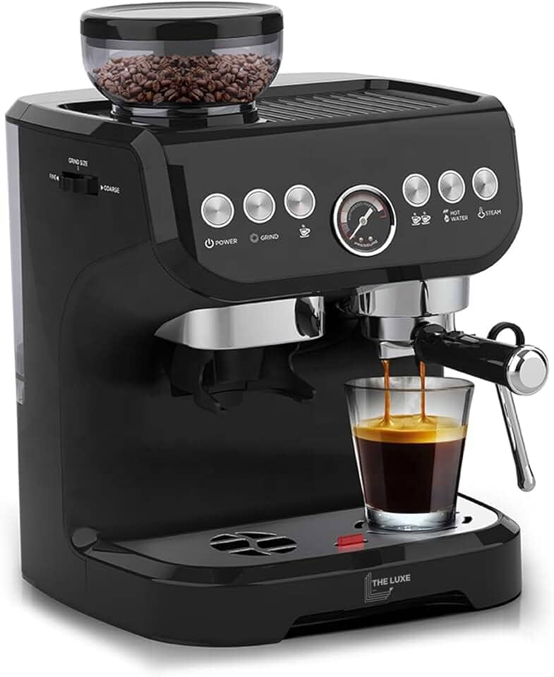 Cafeteira Espresso Profissional com Moedor Integrado, Black Piano, 1560W, 15 Bar, 127v, Botões Iluminados, Semiautomática, 34x28x28cm