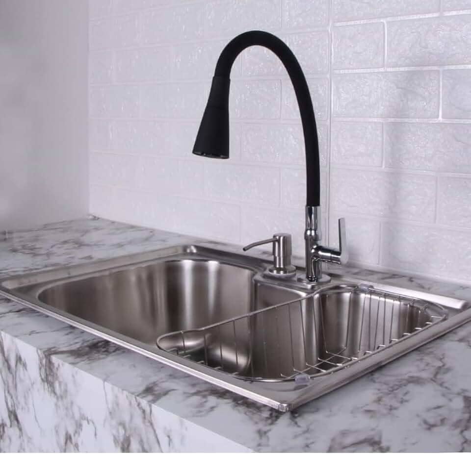 Kit Cuba Gourmet Cozinha Pia Aço Inox 304 60x42cm + Torneira + Acessórios