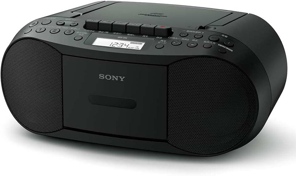 Sony CD Cassete Radio CFD-S70 B - Estéreo - Preto - CD, MP3 - Auxiliar