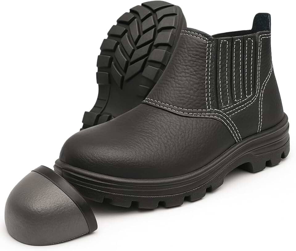 Botina de Segurança Com Bico de Aço Bota de Couro Relax Com Elástico Para Trabalho Tam.33-46