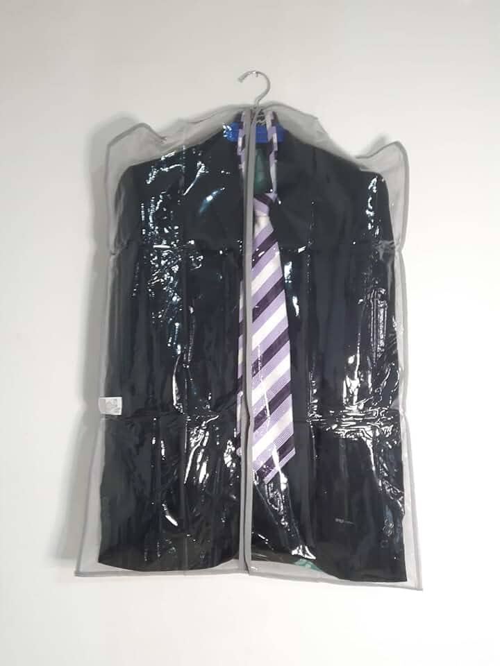 Capa Protetor Para Terno Em TNT com Frente Tranparente