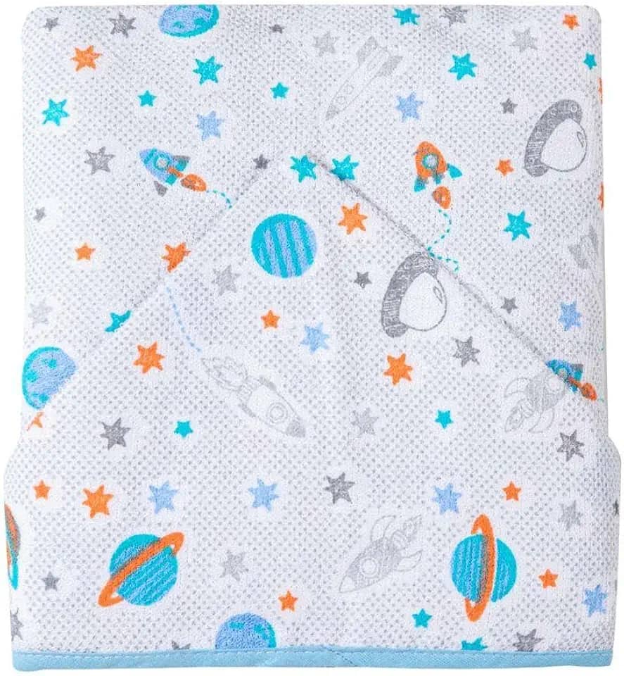 Papi Textil Toalha de Banho Felpuda Karinho com Capuz Estampado, Planetas