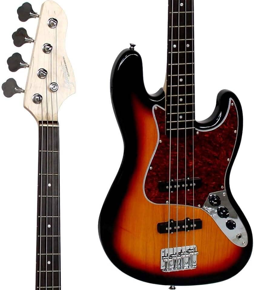Contrabaixo Elétrico JAZZ BASS 4 Cordas GB 100 Sunburst/ Turtle GIANNINI