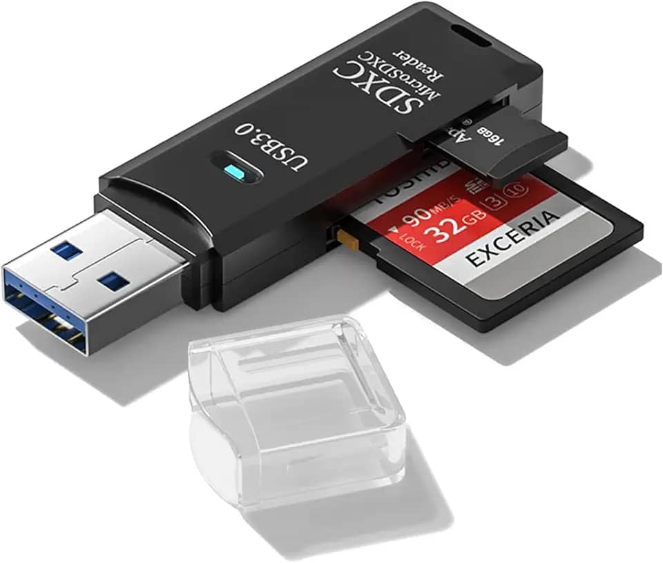 Leitor de cartão SD USB 3.0 para PC, adaptador micro SD para USB, leitor de cartão para câmera, leitor de cartão de memória, leitor de cartão Wansurs para laptop (1 unidade USB 3.0)