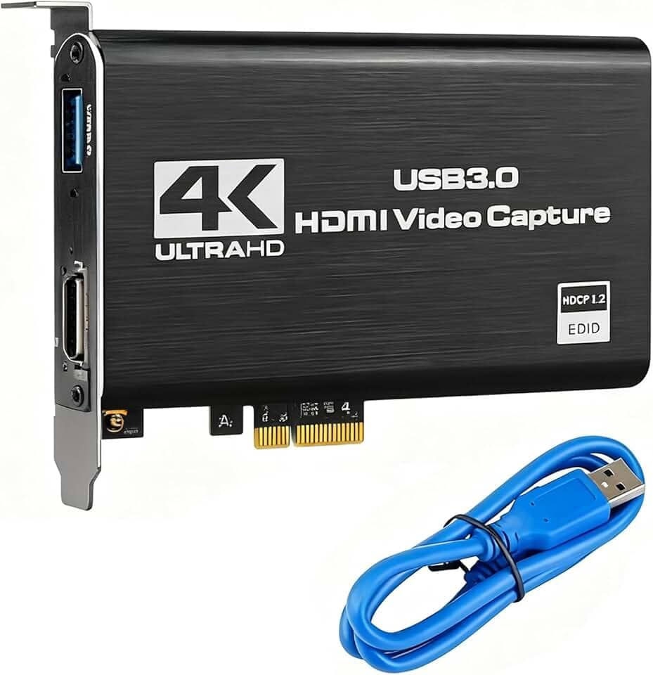 Placa Captura Video 4K USB 3.0 Captura Vídeo Áudio Streaming Placa Captura Jogos 4K 1080P 60FPS Gravação Vídeo Streaming Dispositivo Entrada HDMI Consoles Câmeras Nintendo Switch Video Streaming