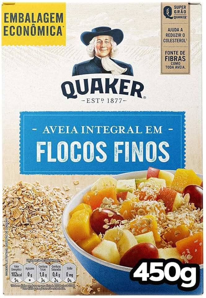 Aveia Em Flocos Finos Quaker Caixa 450G Embalagem Econômica