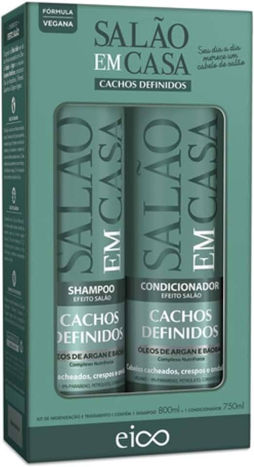 Eico Kit Salão em Casa Cachos Definidos Shampoo 800ml + Condicionador 750ml