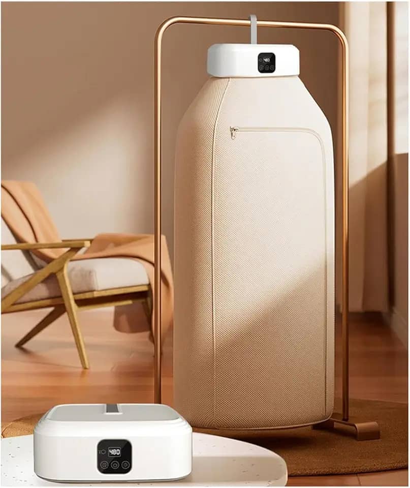 Secador de roupas, Mini Secador para Roupas, Secadora de Roupas, Secador, Secador Portatil, com Função de Temporizador e 2 Níveis de Aquecimento, Design de Tensão Ampla, Adequado para 110V ~ 220V