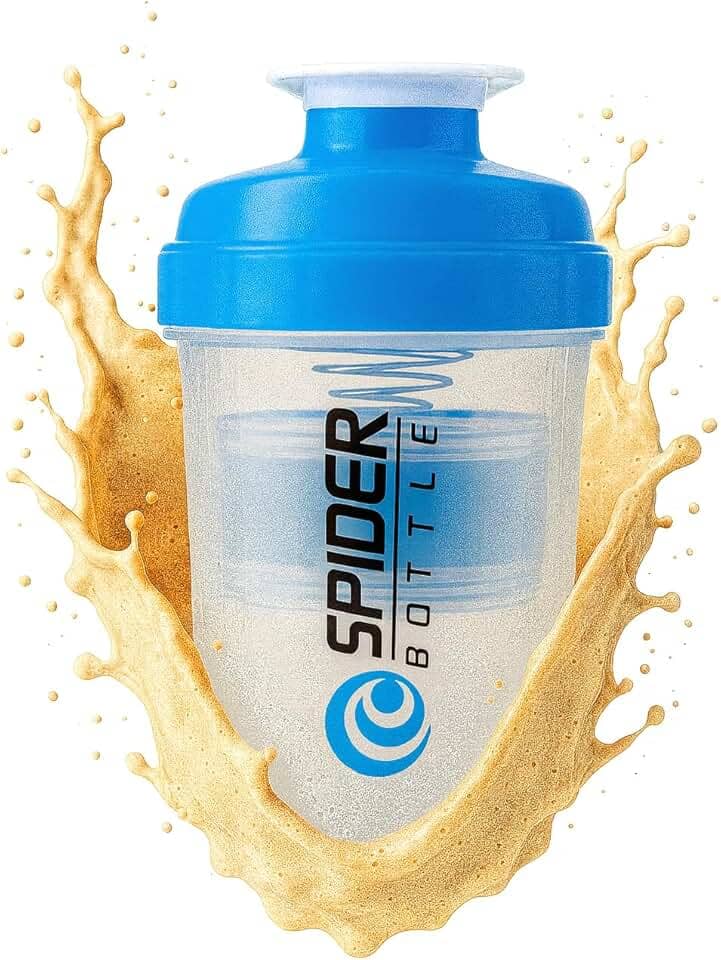 Coqueteleira Shaker 500 mL Premium com Mola Inox Mistura Perfeita, Livre de BPA, Tampa Hermética, Design Antivazamento para Whey, Pré-Treino e Suplementos. (Azul)