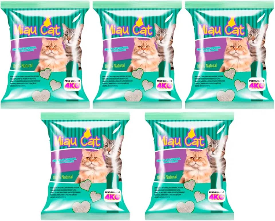 Areia Sanitária Antiodor Miau Clean Para Gatos Tira Cheiro (20 Kg - MiauCat Perf.)