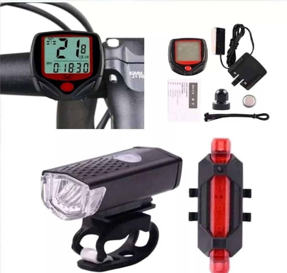 Velocímetro, Lanterna E Farol Bicicleta Bike Luz Ultra Led A Prova D'agua Bicicleta Digital