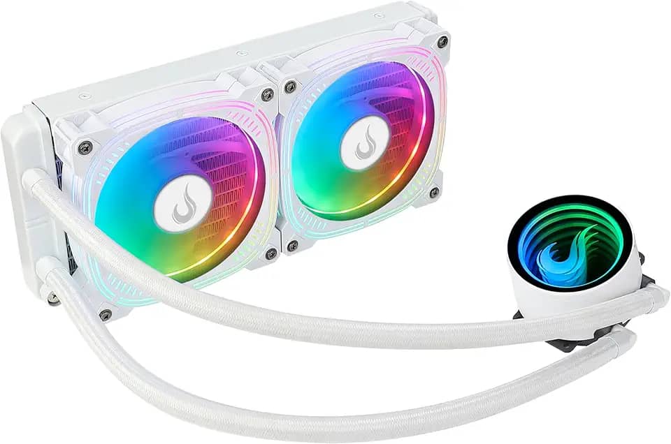 Rise Mode Water Cooler Branco 240mm ARGB | Refrigerador de Água 33.5cm | Compatível com Desktop e Laptop