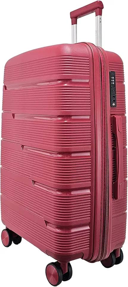 Mala de Viagem Média 23kg, Polipropileno Rígido, 4 Rodas Duplas 360º, Trava TSA, Divisória Interna (Preta P2M)