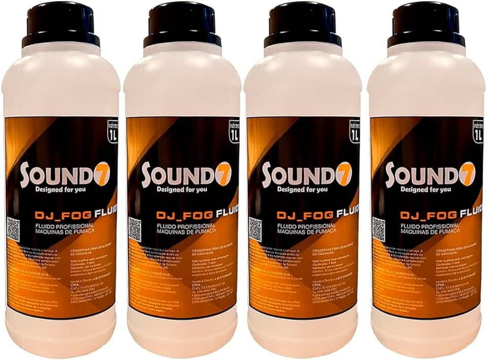 Kit 4 Líquido De Fumaça Sound7 Djfog Fluid 1 Litro Densidade (NEUTRO)