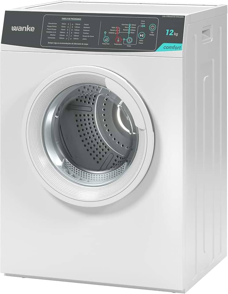 Secadora de Roupas de Piso, 12kg Wanke, Comfort Branca 220V