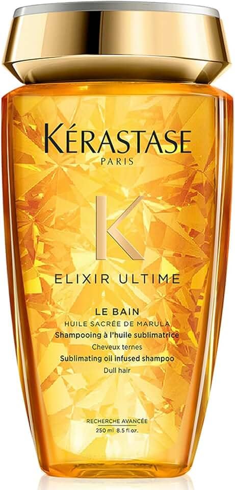 Kérastase Elixir Ultime Le Bain Shampoo, Para Todos os Tipos de Cabelo, Promove Brilho Intenso e Nutrição, com Óleo de Marula e Camélia, 250ml